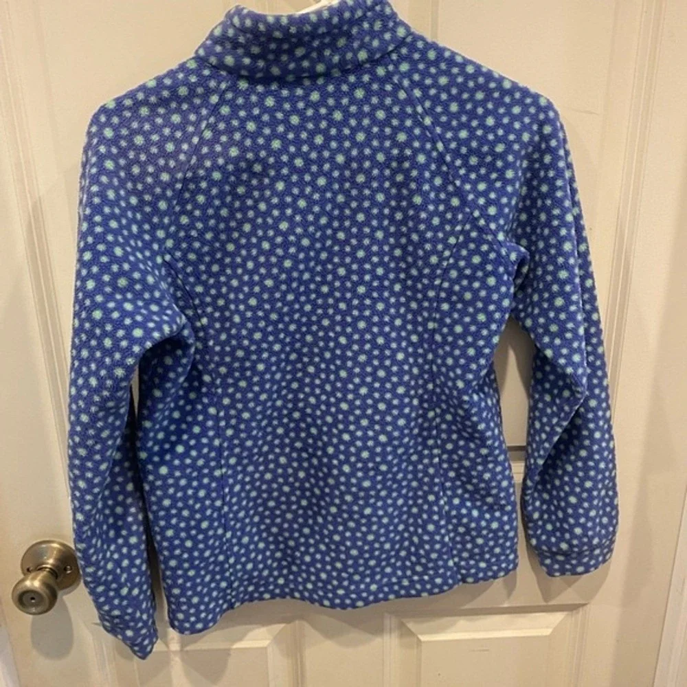Columbia Kids Large 14/16 Fleece Jacket Purple Green Polka Dot Full Zip Gorpcore